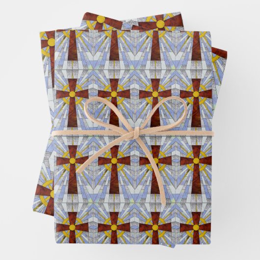 Kreuz konzipierte, 19" x 29" Wrapping Paper Sheets Geschenkpapier Set (Beispiel)
