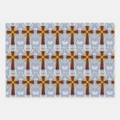 Kreuz konzipierte, 19" x 29" Wrapping Paper Sheets Geschenkpapier Set (Vorderseite 3)