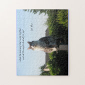 Kreuz Mit Augen Katze und Job 38:7 Puzzle (Vertikal)