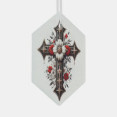 Kreuz mit Blume Ornament Aus Glas (Vorderseite Rechts)
