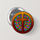 KREUZ MIT BUNTGLAS BUTTON (Vorne & Hinten)