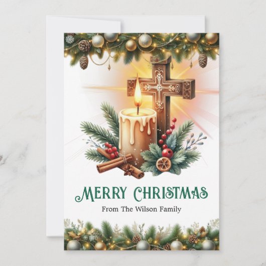 Kreuz mit Candle und Cinnamon Sticks, Weihnachten (Vorderseite)