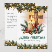 Kreuz mit Candle und Cinnamon Sticks, Weihnachten (Vorne/Hinten)