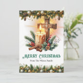 Kreuz mit Candle und Cinnamon Sticks, Weihnachten (Stehend Vorderseite)