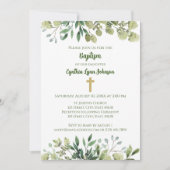 Kreuz mit Grünen Taufe Einladung (Vorderseite)