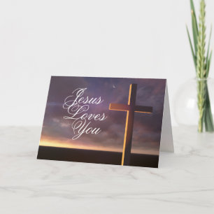 Kreuz mit 'Jesus Lieben You' Bible Verse Card Feiertagskarte