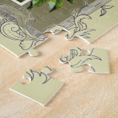 Kreuz mit Kirche und Blumen Puzzle (Seite)