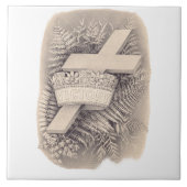 Kreuz mit Krone und Sieg Fliese (Vorderseite)