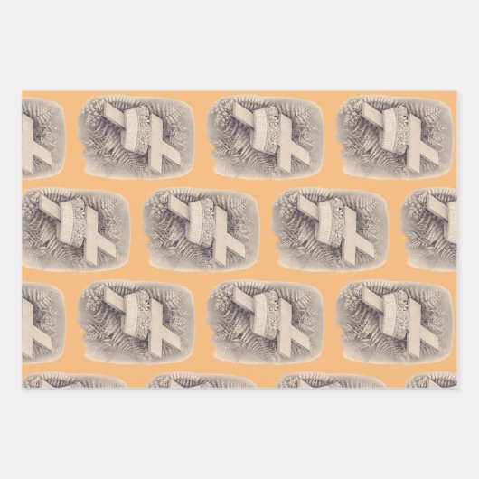 Kreuz mit Krone und Sieg Geschenkpapier Set (Vorderseite)