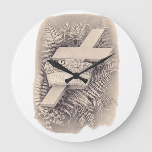 Kreuz mit Krone und Sieg Große Wanduhr (Vorderseite)