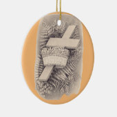 Kreuz mit Krone und Sieg Keramik Ornament (Rechts)