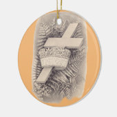 Kreuz mit Krone und Sieg Keramik Ornament (Links)