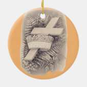 Kreuz mit Krone und Sieg Keramik Ornament (Hinten)