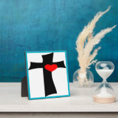 KREUZ MIT ROTEM HERZ FOTOPLATTE (InSitu)