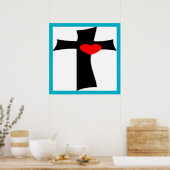 KREUZ MIT ROTEM HERZ POSTER (Küche)
