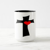 KREUZ MIT ROTEM HERZ TASSE (Zentrum)