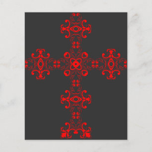 Kreuz mit rotem Ornament Heilige Dekorative Kunst