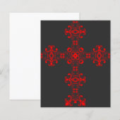 Kreuz mit roter Verzierung (Vorne/Hinten)