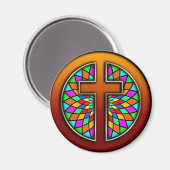 KREUZ MIT STAINGLAS MAGNET (Vorderseite/Rückseite)