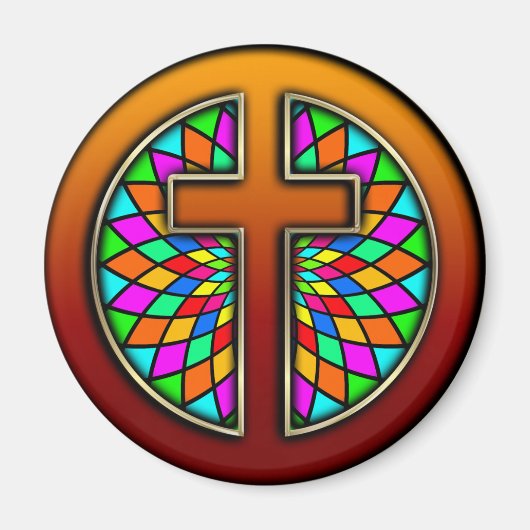 KREUZ MIT STAINGLAS MAGNET (Vorne)