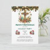 Kreuz mit Sternen und Kerzen Weihnachten Einladung (Stehend Vorderseite)