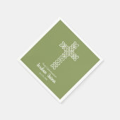 Kreuz | Moss Green Communtions Taufe Christening Serviette (Ecke)