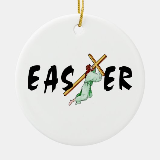 Kreuz Ostern Jesus Keramikornament (Vorne)