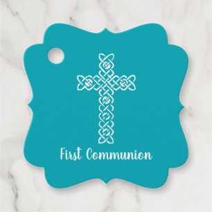 Kreuz Peacock Blue Communion Taufe Christen Geschenkanhänger