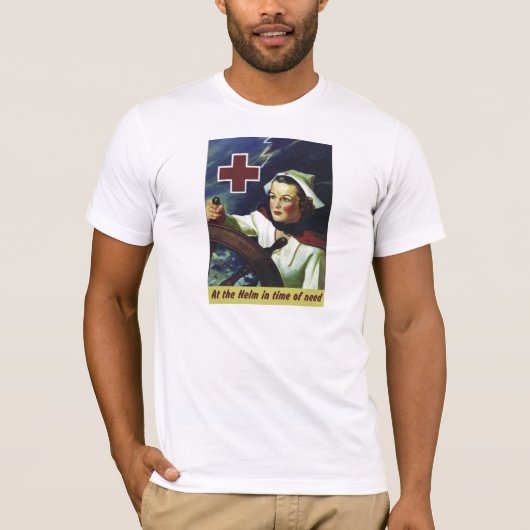 Kreuz-Plakat - Krankenschwester am Helm T-Shirt (Vorderseite)