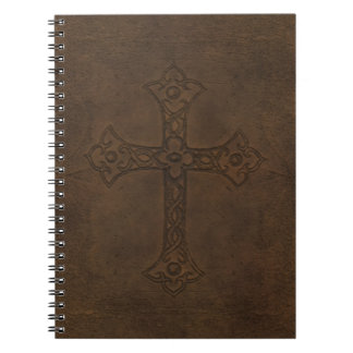 Kreuz-prägeartiges Leder-Notizbuch Notizblock