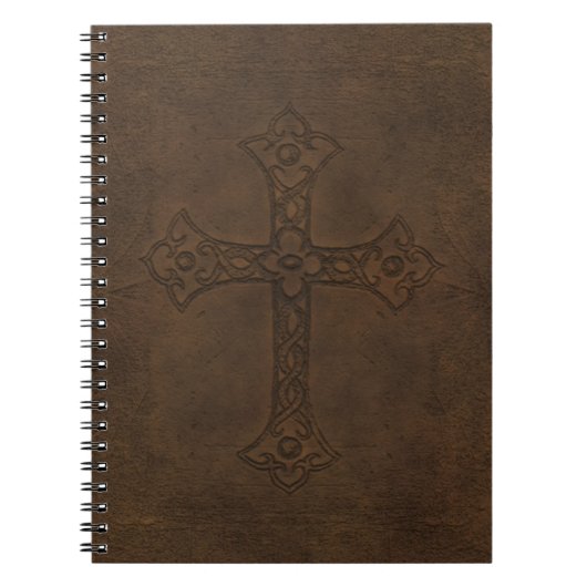 Kreuz-prägeartiges Leder-Notizbuch Notizblock (Vorderseite)