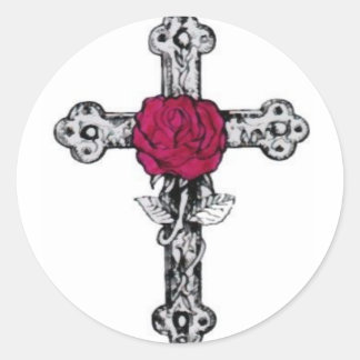 Kreuz Rosacruz Runder Aufkleber