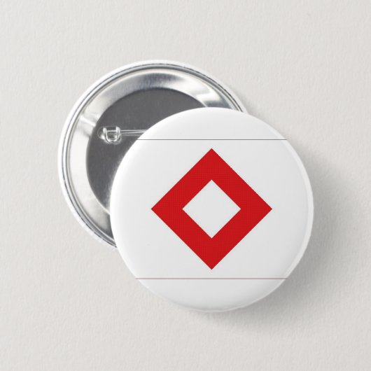 Kreuz-rote Kristallflagge Button (Vorne & Hinten)