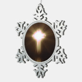 Kreuz Schneeflocken Zinn-Ornament (Rechts)