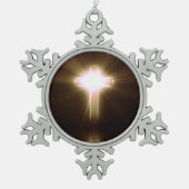 Kreuz Schneeflocken Zinn-Ornament (Vorderseite)