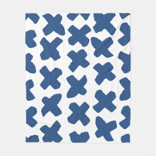 Kreuz Shibori: Indigo Batik Muster Fleecedecke