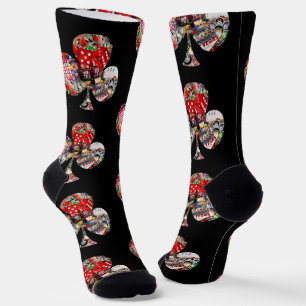 Kreuz Spielkarte Form Las Vegas Socken