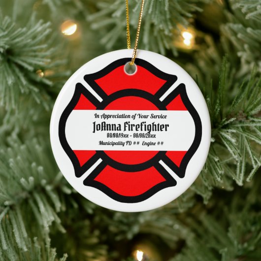 Kreuz St. Florians (Art 2) Keramik Ornament (Baum)