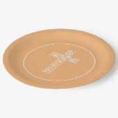 Kreuz | Taufe zur Feier der tiefen Pfirsichkommuni Pappteller (Schrägansicht)