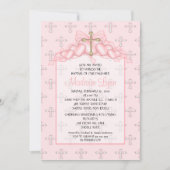 Kreuz-u. Herz-Baby-Taufe Inviation Einladung (Vorderseite)