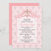 Kreuz-u. Herz-Baby-Taufe Inviation Einladung (Vorne/Hinten)