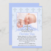 Kreuz-u. Herz-Foto-Taufe Inviation Einladung (Vorne/Hinten)