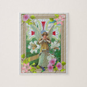 Kreuz und betender Engel Puzzle