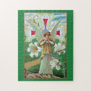 Kreuz und betender Engel Puzzle