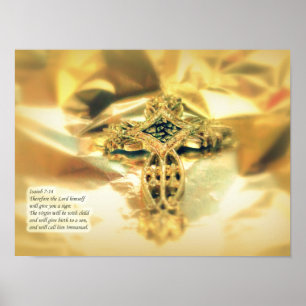 Kreuz und Bibelzitat - Christentum Poster