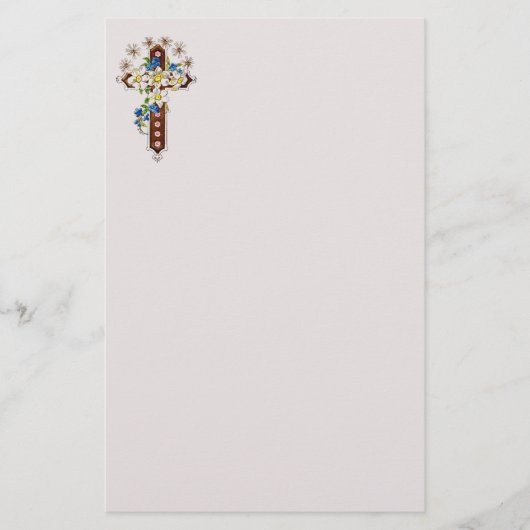Kreuz und Blume Briefpapier (Vorderseite)