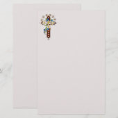 Kreuz und Blume Briefpapier (Vorne/Hinten)