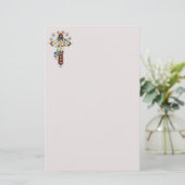 Kreuz und Blume Briefpapier (Stehend Vorderseite)