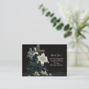 Kreuz und Blume Elegante Vielen Dank Mitteilungskarte