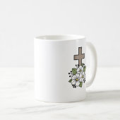 Kreuz und Blume Personalisiert Kaffeetasse (VorderseiteRechts)